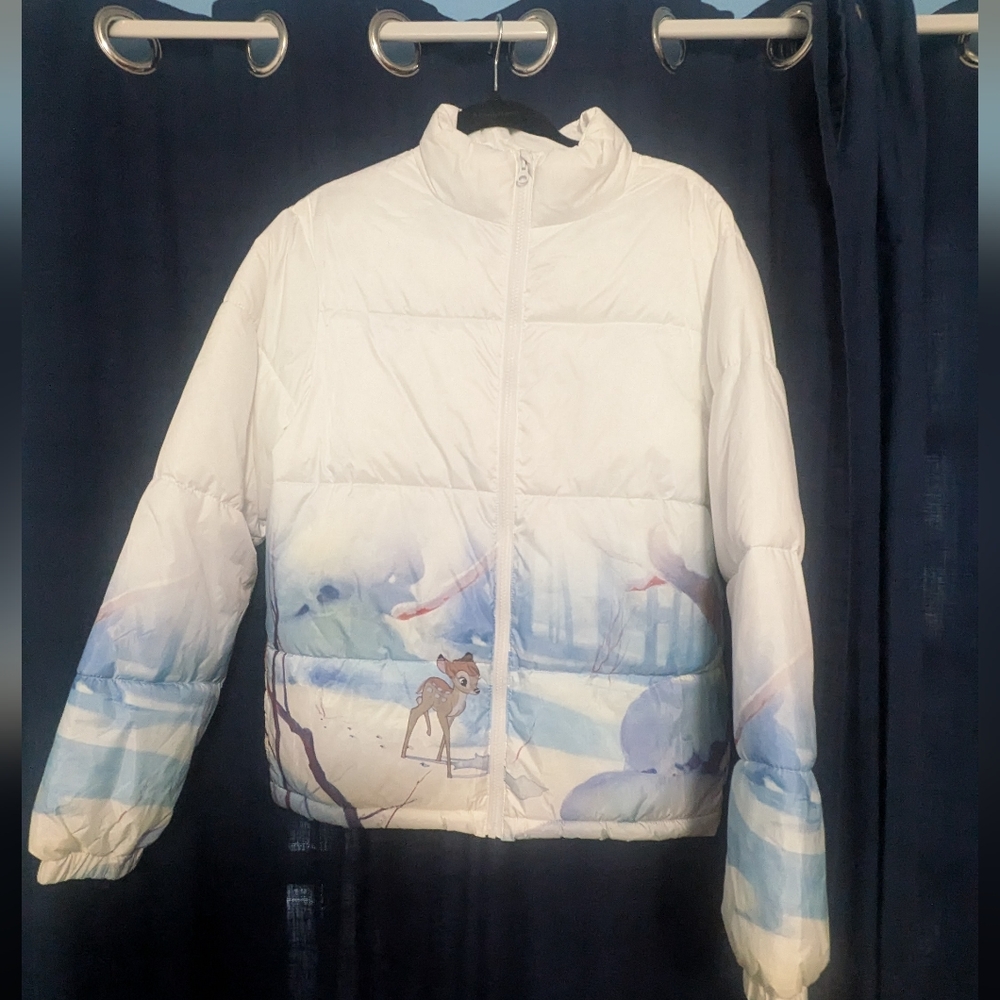 Brand New Official Disney Puffer Jacket Bambi Print